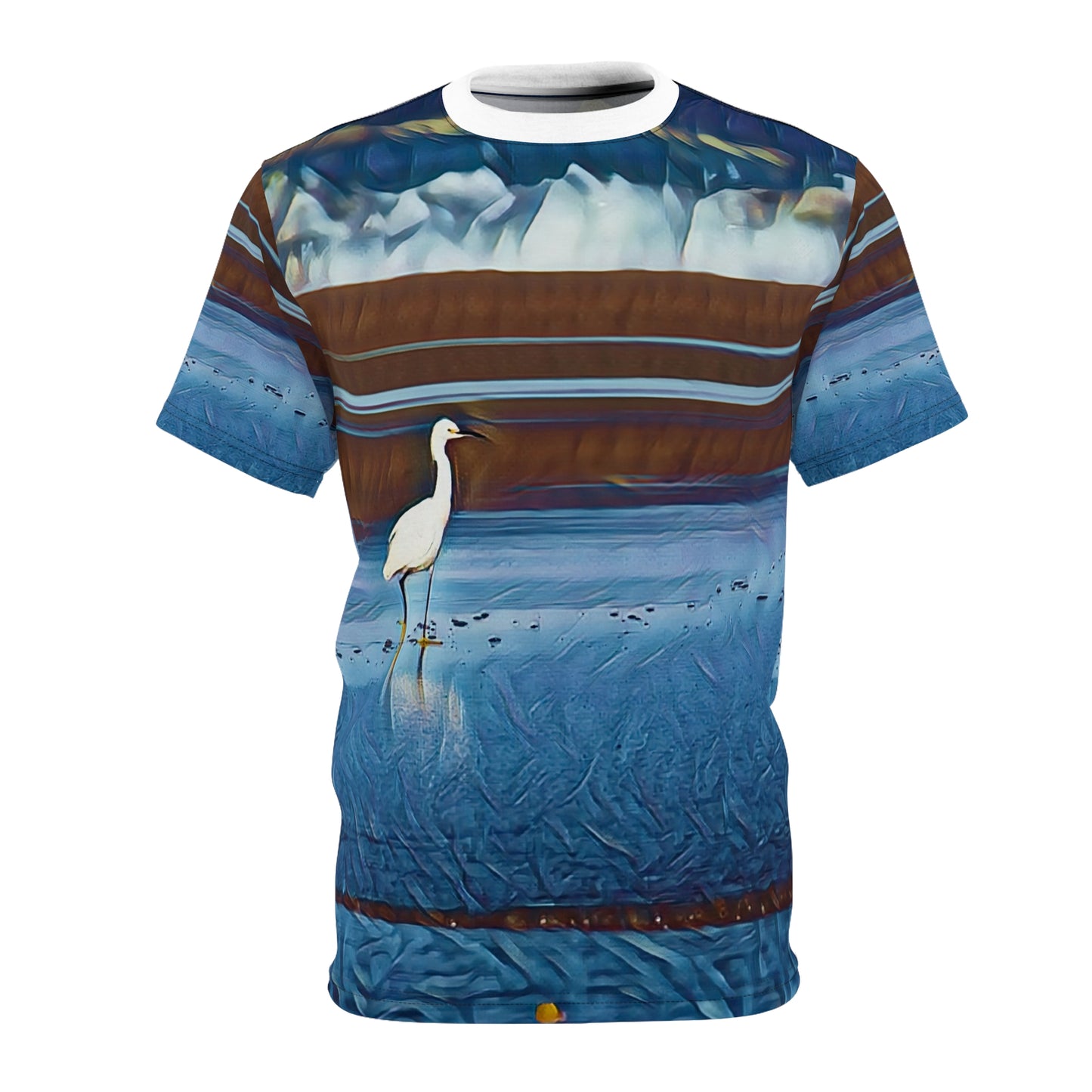 Coastal Hunter Heron Unisex All Over Print Tee