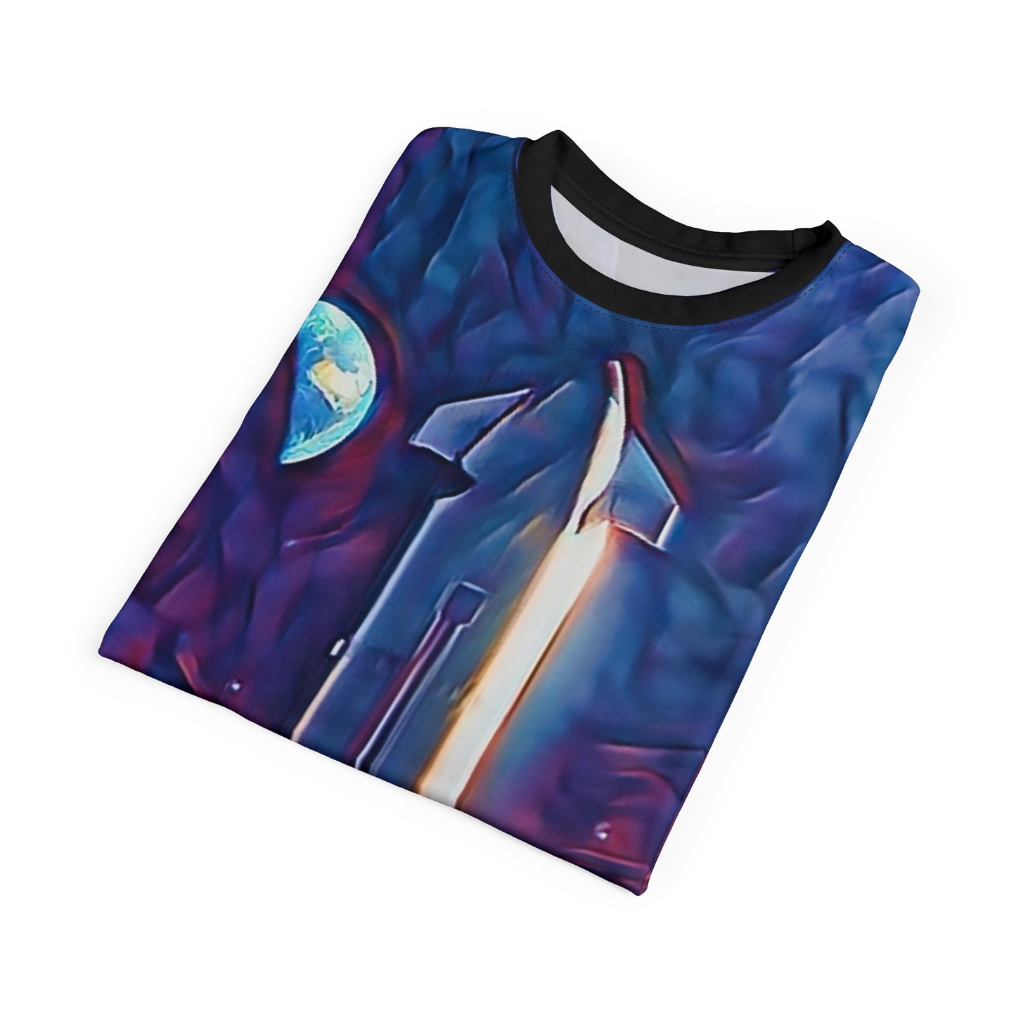 Starship Moon Landing Unisex All Over Print Tee