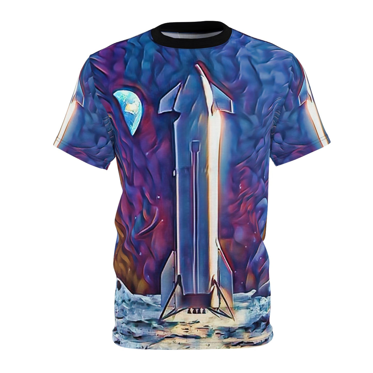 Starship Moon Landing Unisex All Over Print Tee