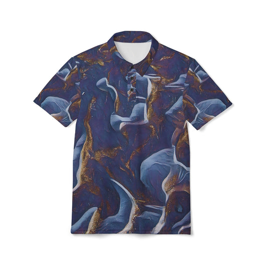Volcanic Gold Coast Unisex All Over Print Polo Shirt