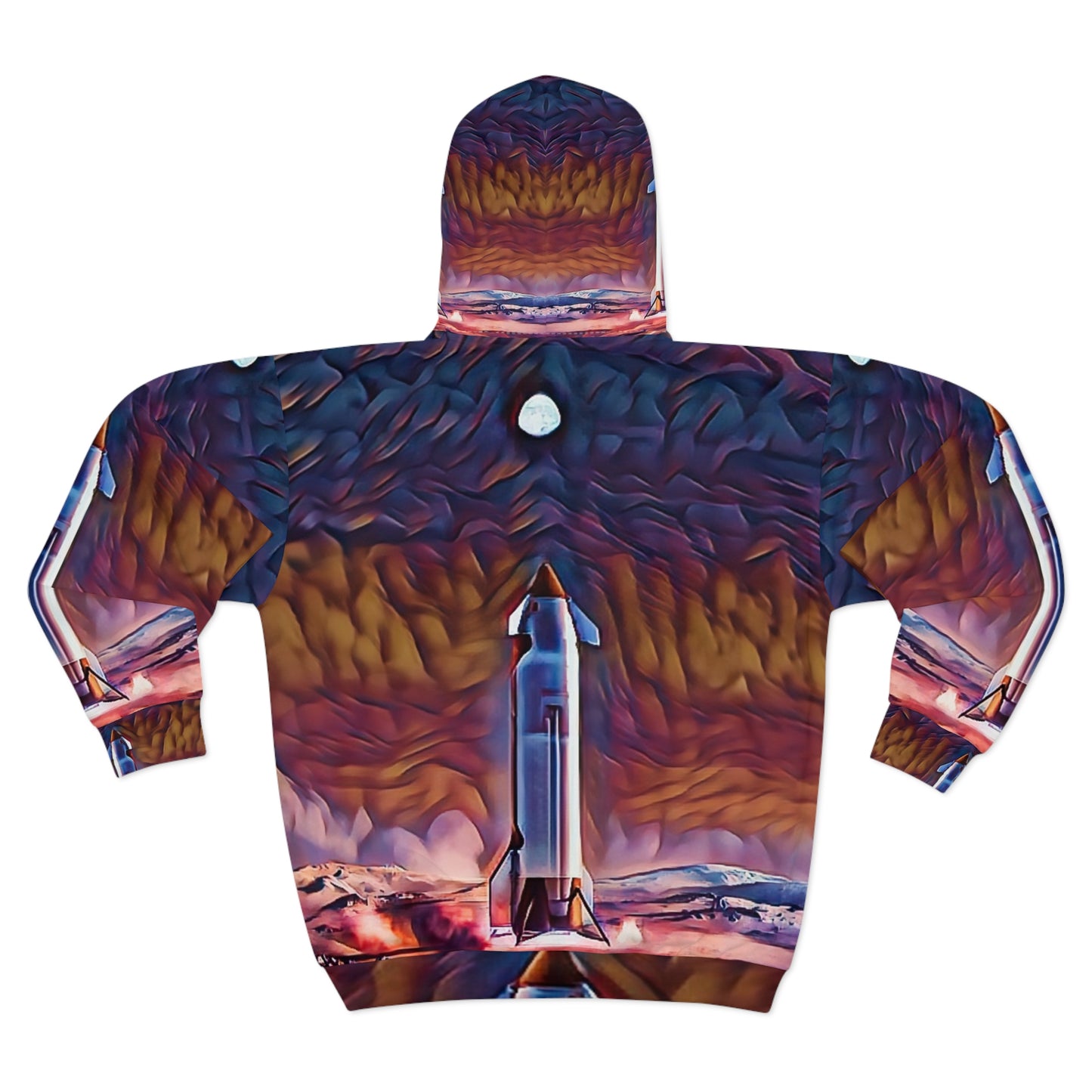 Starship Mars Landing Unisex All Over Print Zip Hoodie