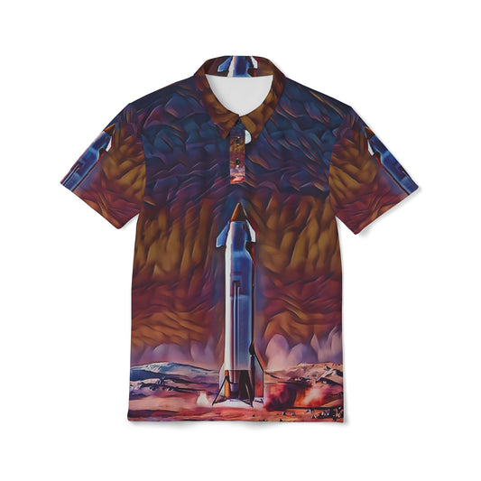 Starship Mars Landing Unisex All Over Print Polo Shirt
