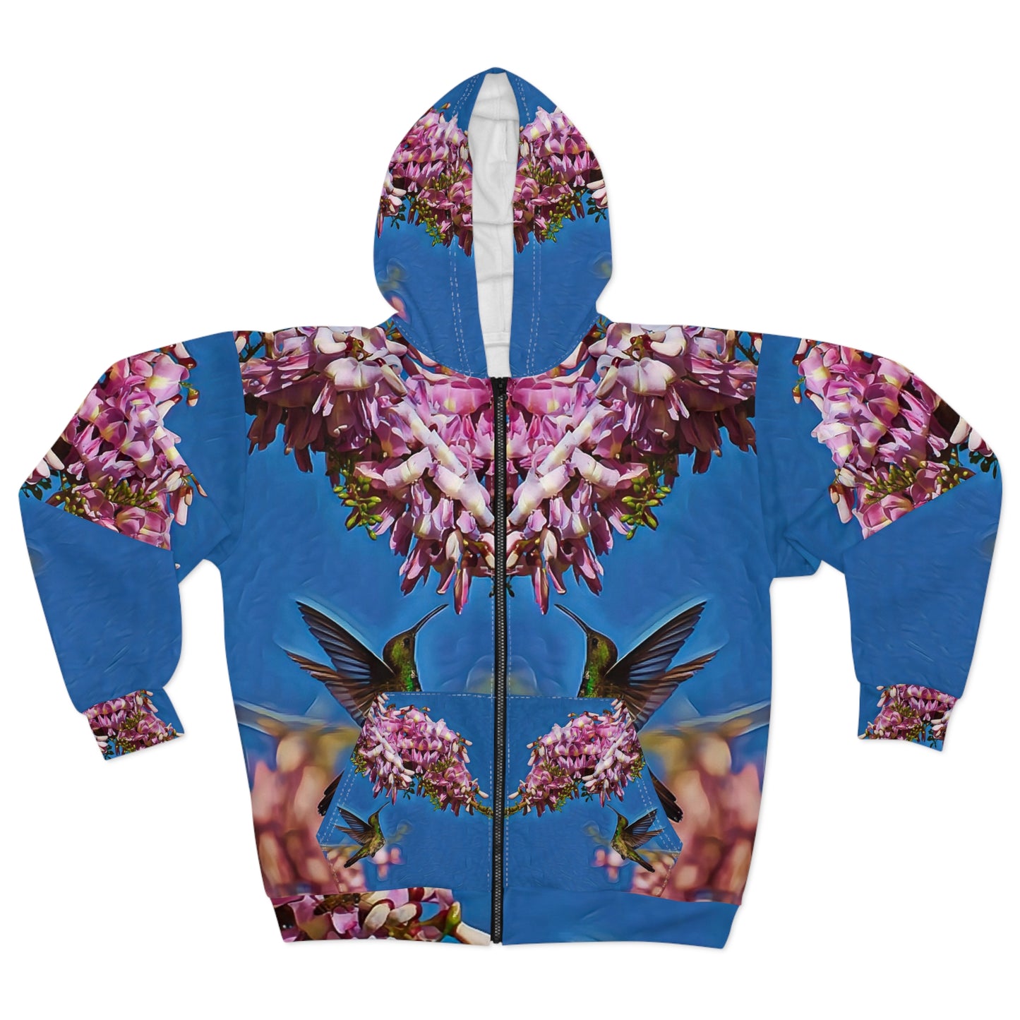 Morning Nectar Hummingbird Unisex All Over Print Zip Hoodie