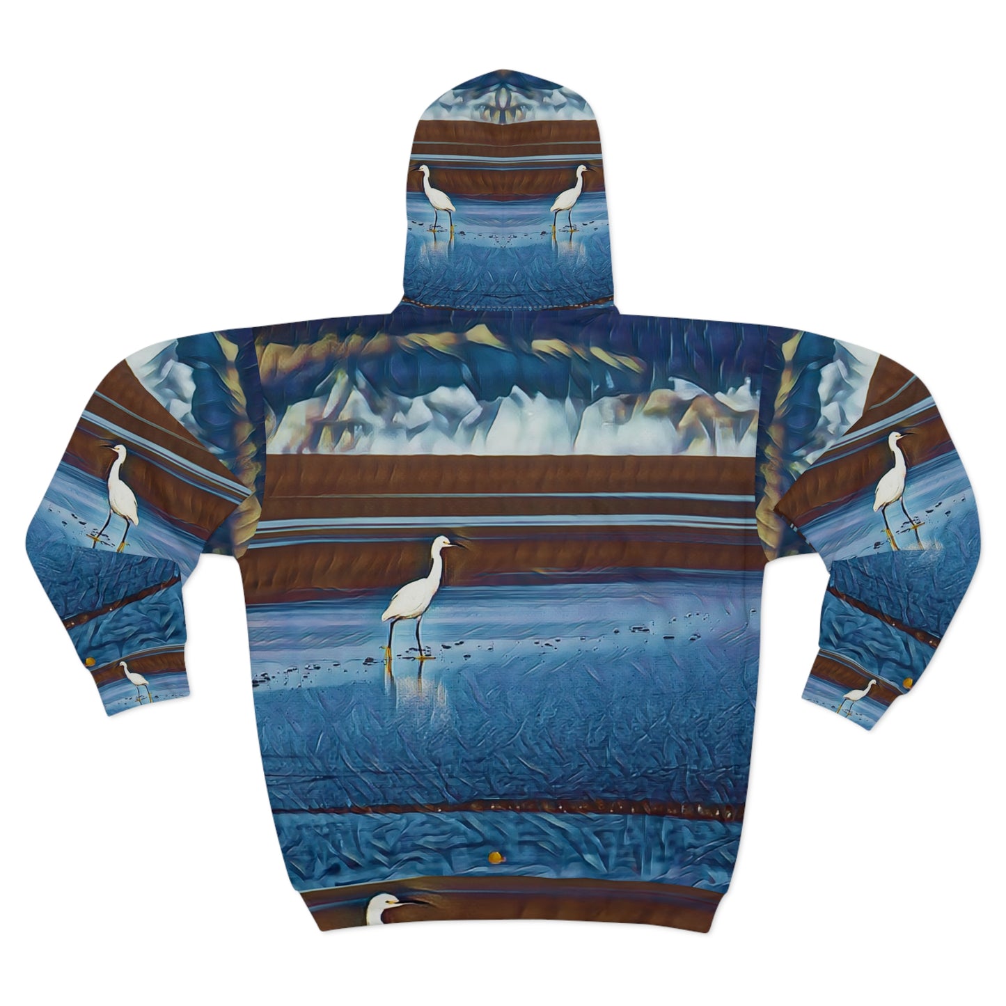 Coastal Hunter Heron Unisex All Over Print Zip Hoodie