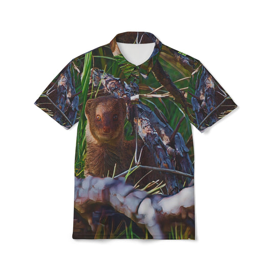 The "Savanna Sentinel" Mongoose All Over Print Polo