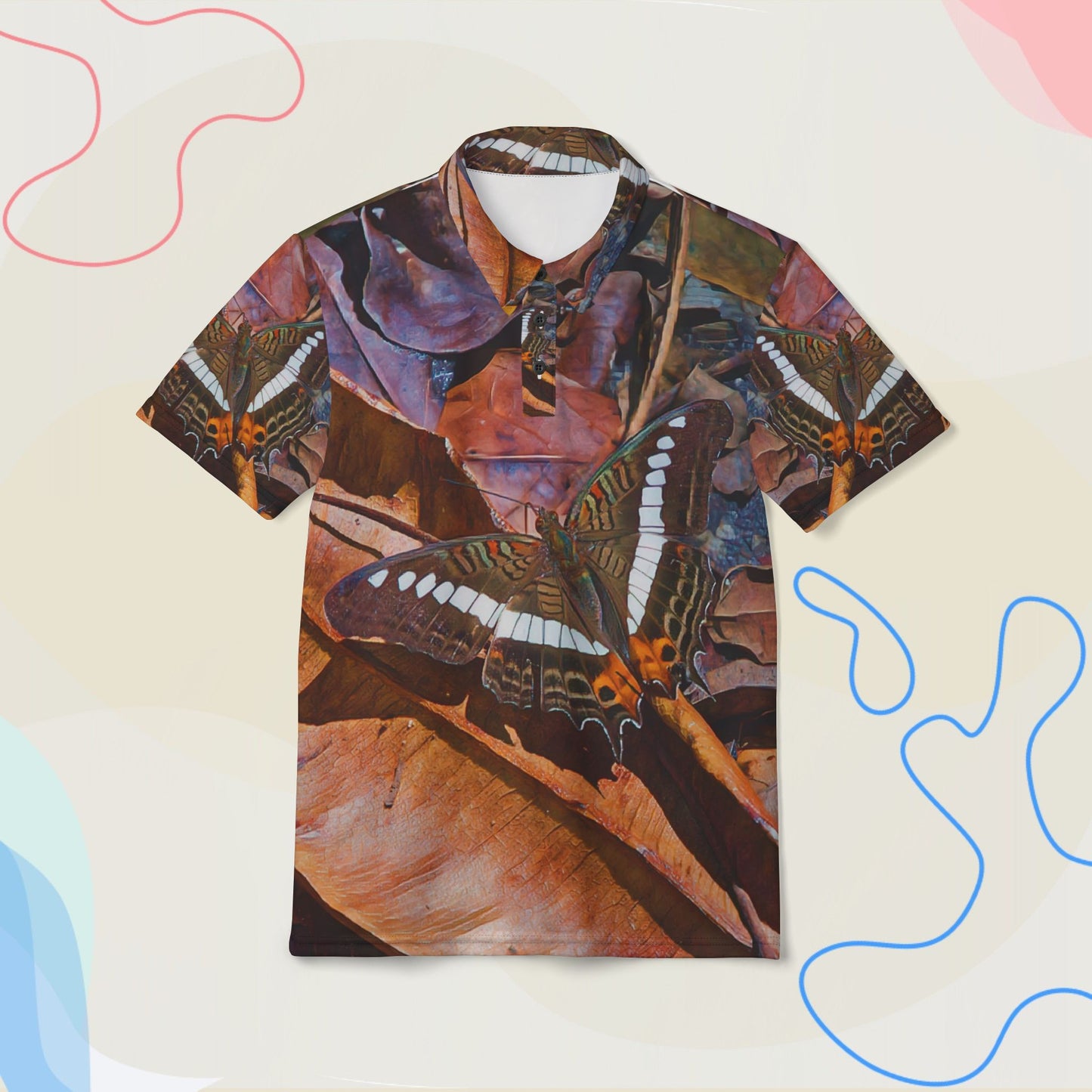 "Rust Leaf Rest — Camouflage in Crimson"