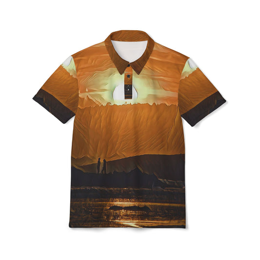 The "Dawn Horizon" Beach Silhouette All Over Print Polo