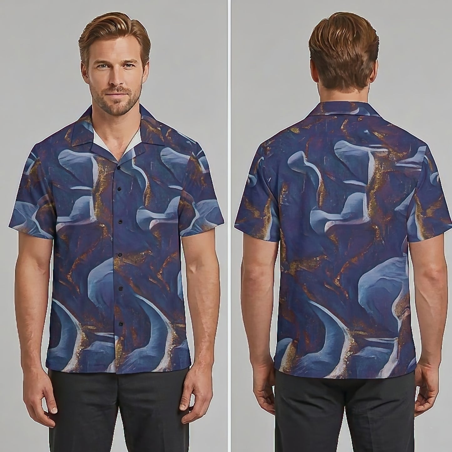 Volcanic Shore Abstract Hawaiian All Over Print Shirt